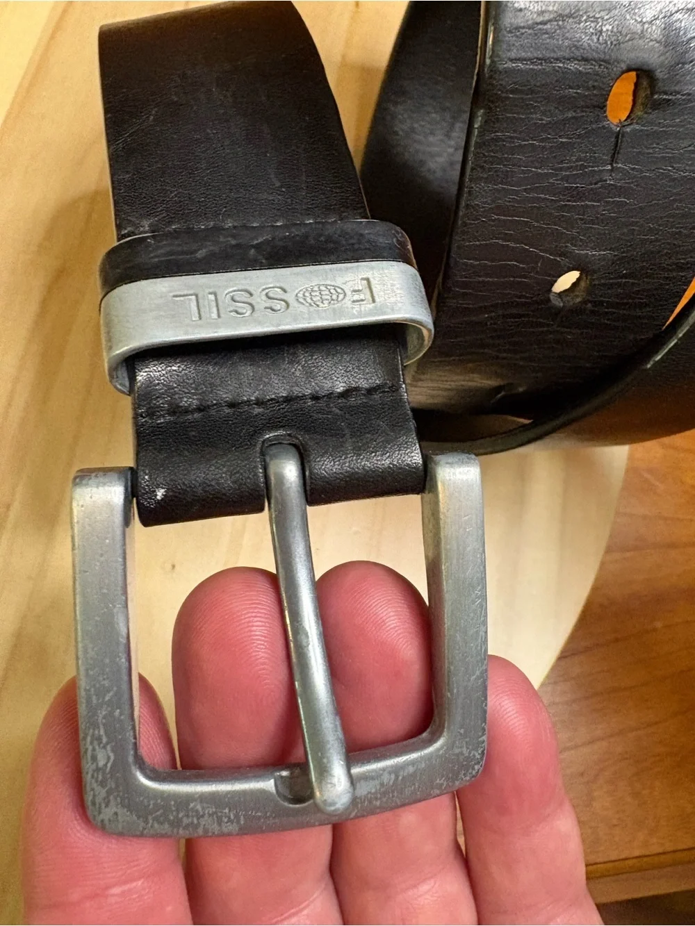 Fossil chrome buckle
